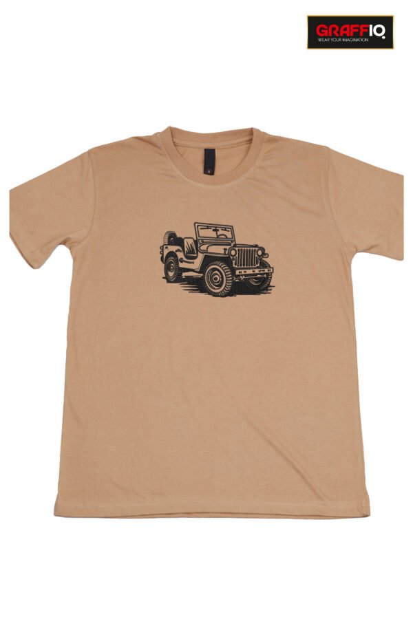 GRAFFIQ CRAZY EMBROIDERY OVERSIZED T-SHIRT (DROP SHOULDER) - JEEP