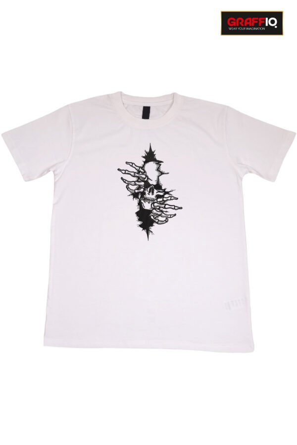 GRAFFIQ CRAZY EMBROIDERY T-SHIRT - ARTY SKULL
